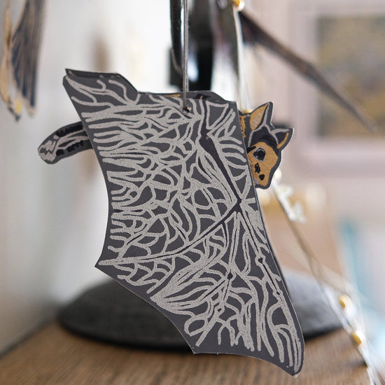 ornaments - recycled cotton paper - bats by east end press