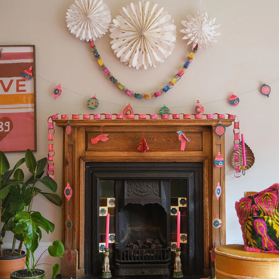 garland - recycled cotton paper - bauble ornaments by east end press