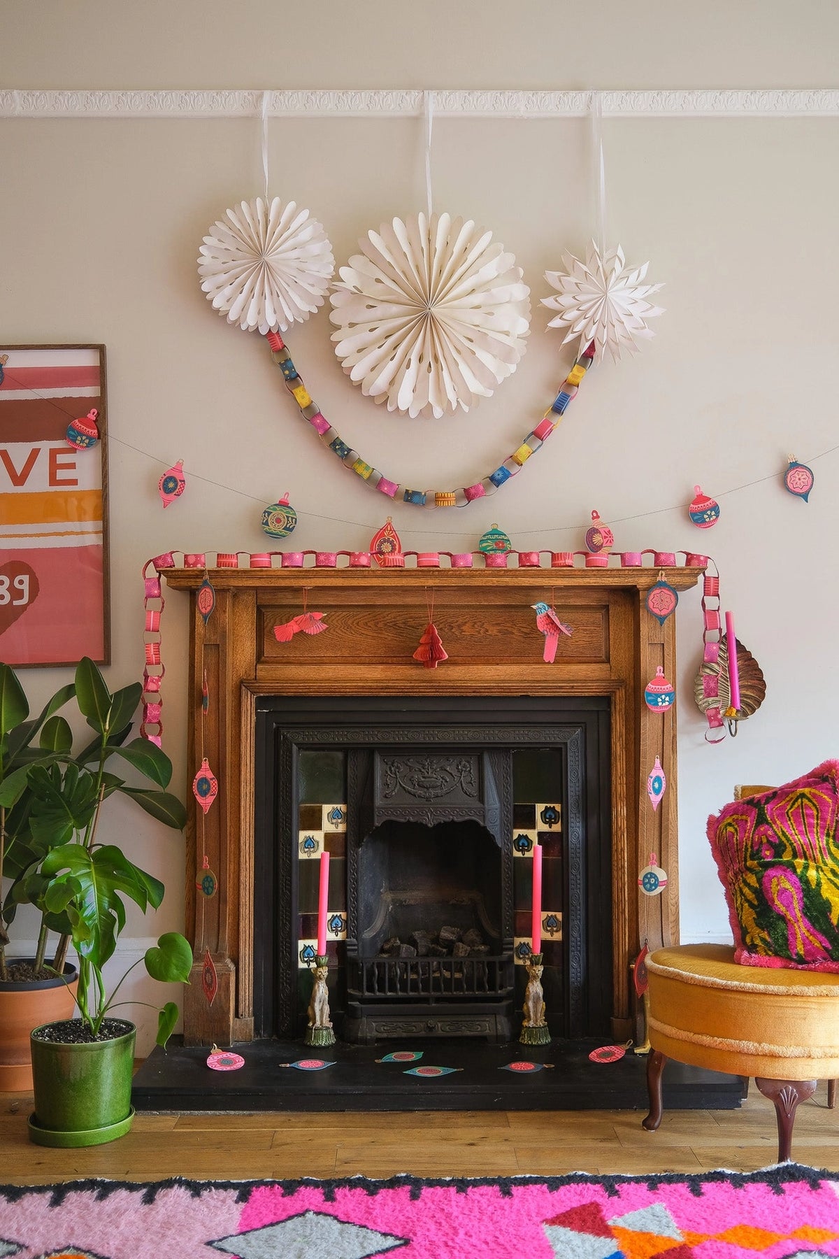 garland - recycled cotton paper - bauble ornaments by east end press