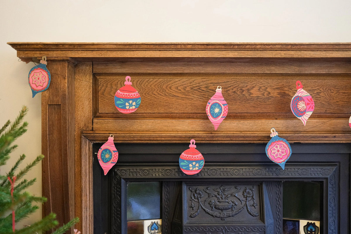 garland - recycled cotton paper - bauble ornaments by east end press