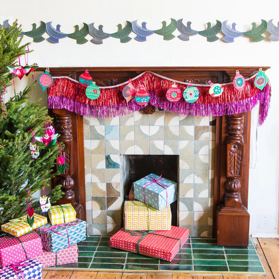 garland - recycled cotton paper - bauble ornaments by east end press