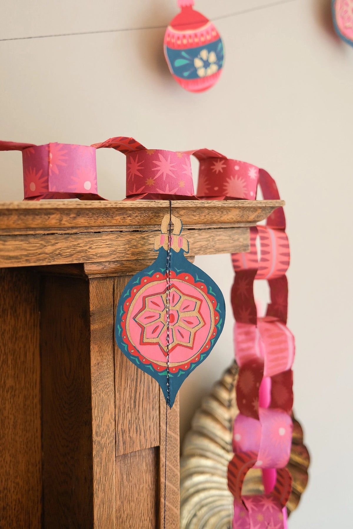 garland - recycled cotton paper - bauble ornaments by east end press