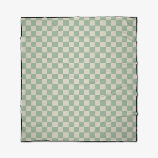 microfiber beach blanket - mint checker by geometry house