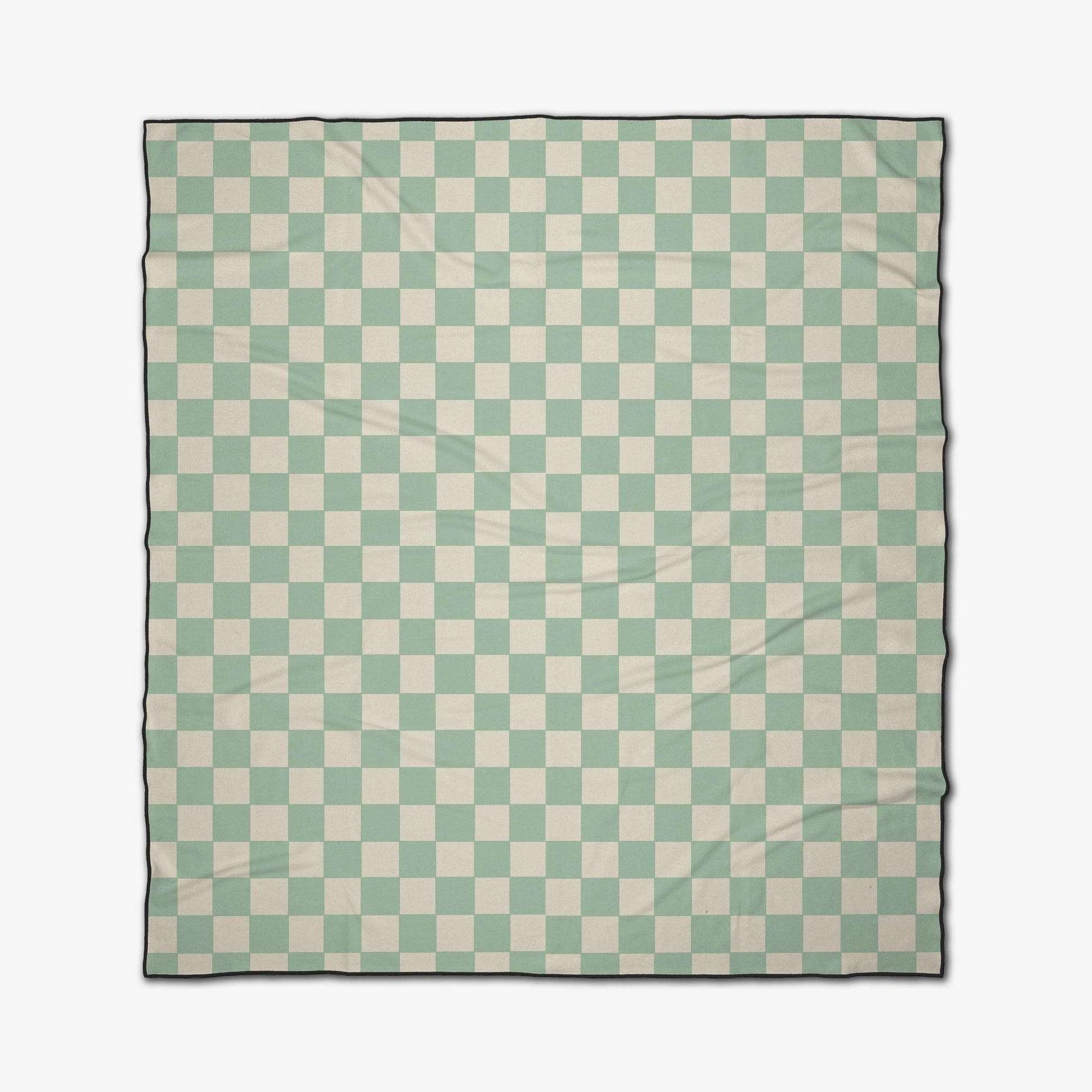 microfiber beach blanket - mint checker by geometry house