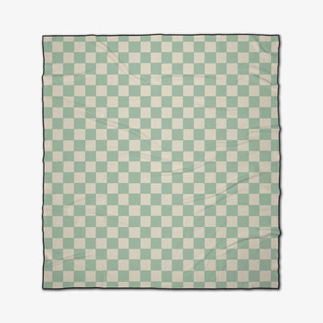 microfiber beach blanket - mint checker by geometry house