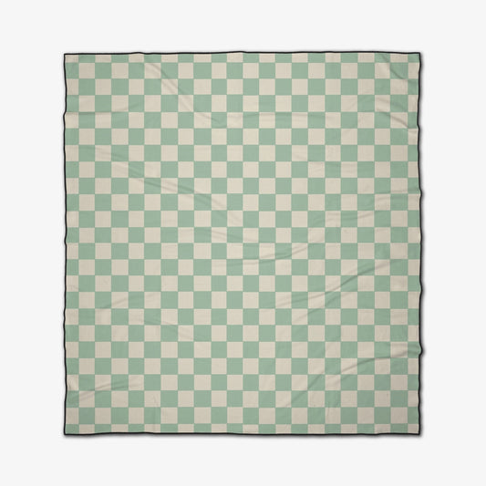 microfiber beach blanket - mint checker by geometry house