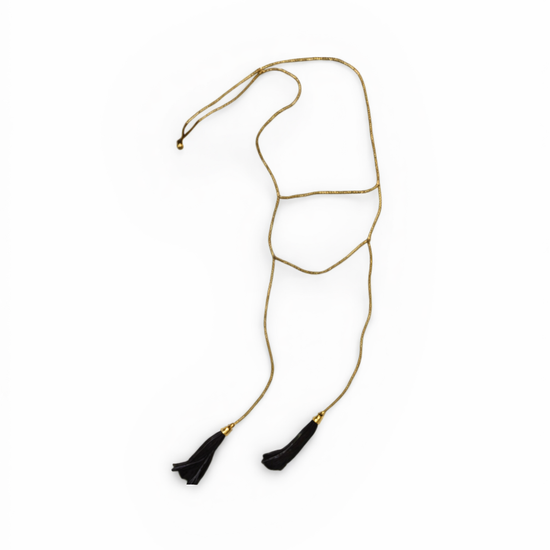 necklace - beaded double tassel by baizaar