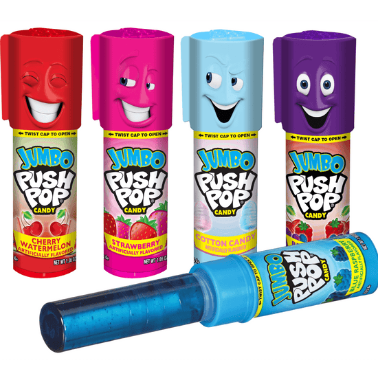 candy - push pops jumbo - assorted by redstone foods inc