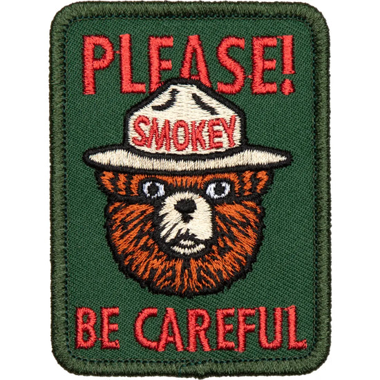 patch - embroidered - please be careful - smokey bear by the landmark project