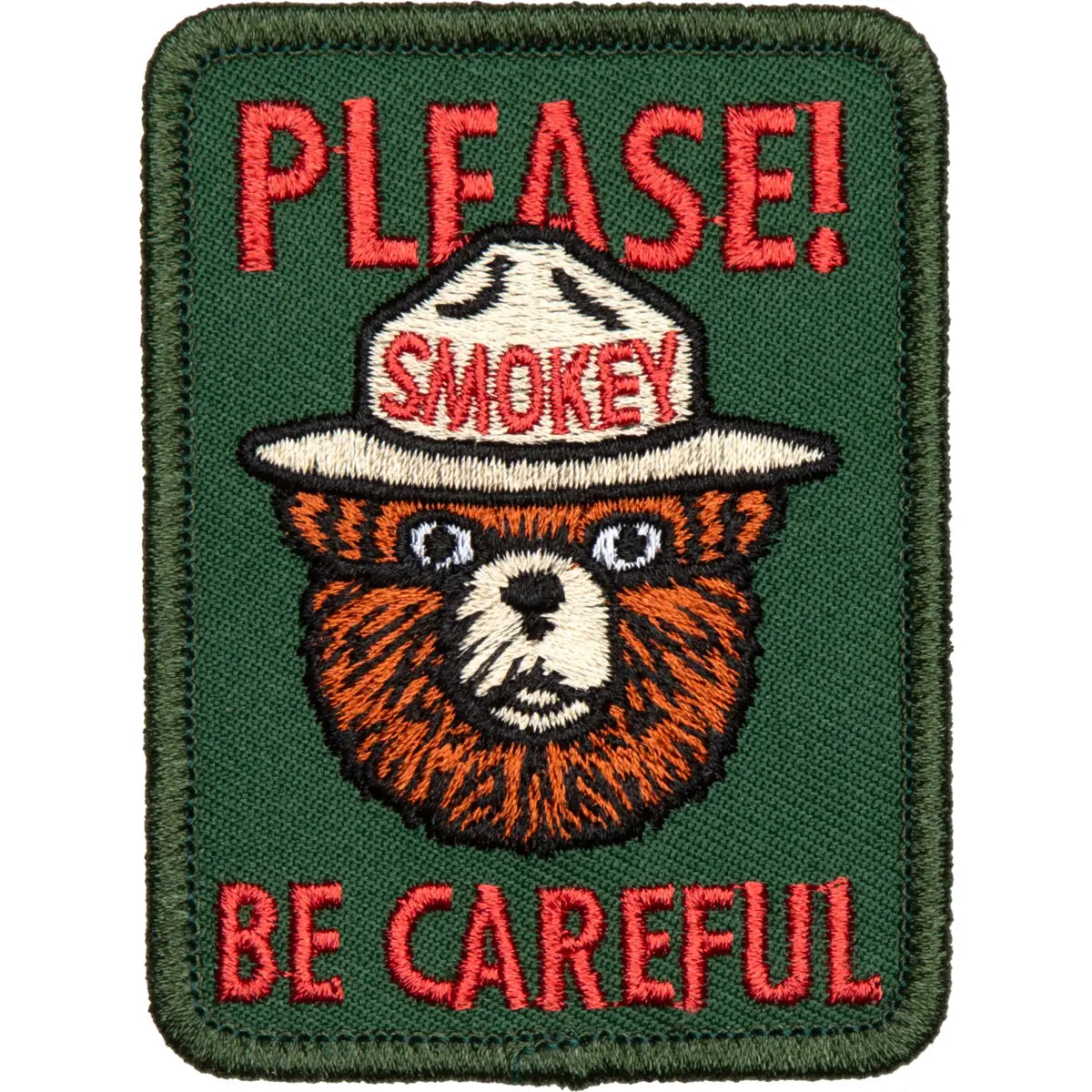 patch - embroidered - please be careful - smokey bear by the landmark project