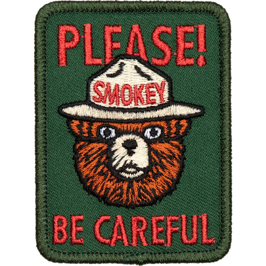 patch - embroidered - please be careful - smokey bear by the landmark project