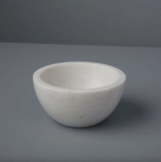 bowl - white marble - small by be home