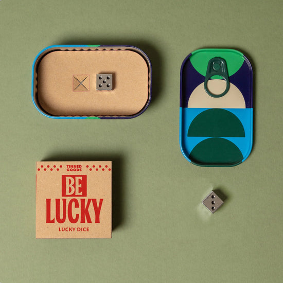 tinned goods - metal dice - be lucky by block design