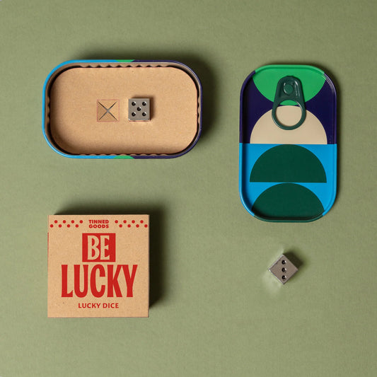 tinned goods - metal dice - be lucky by block design