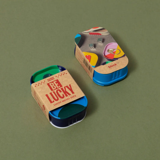 tinned goods - metal dice - be lucky by block design