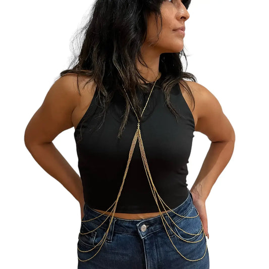 body chain - beaded brass by baizaar