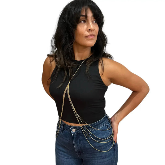 body chain - beaded brass by baizaar