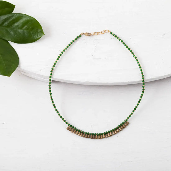 choker necklace - beaded dew drop by baizaar