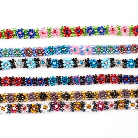 anklet - beaded flower - assorted colors by lucia's imports