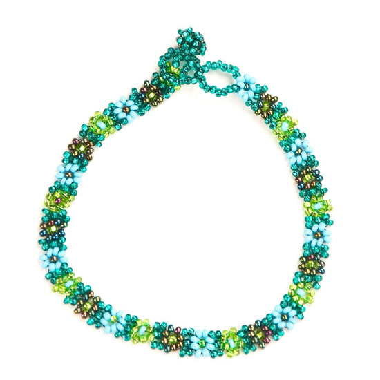 anklet - beaded flower - assorted colors by lucia's imports