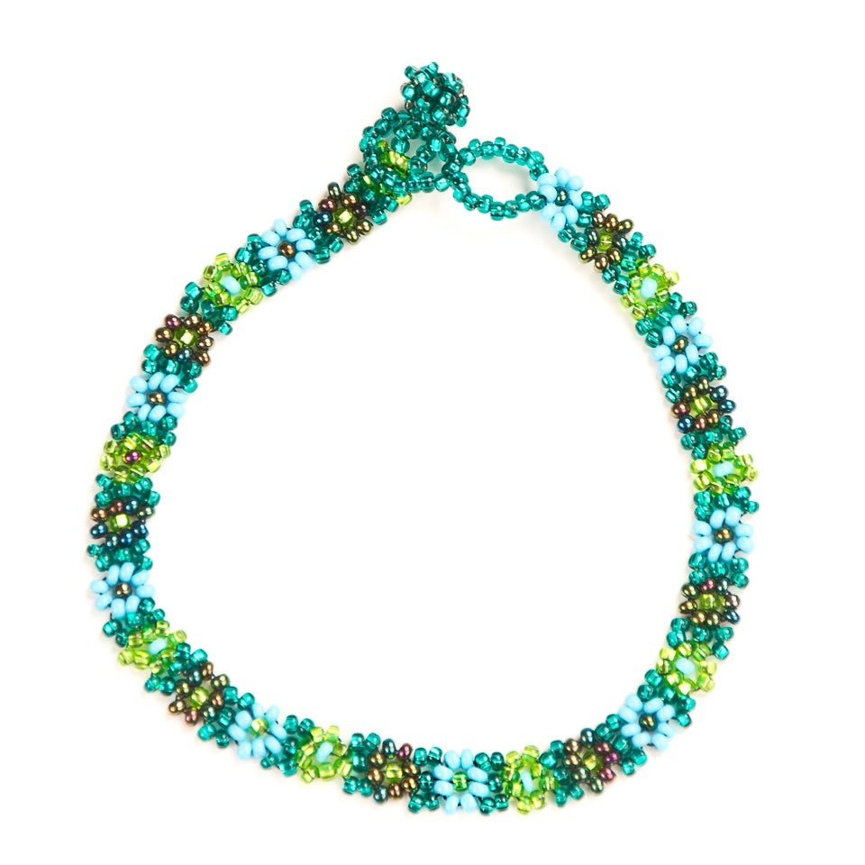anklet - beaded flower - assorted colors by lucia's imports
