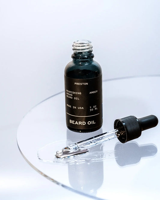 beard oil - argan - amber scent by preston