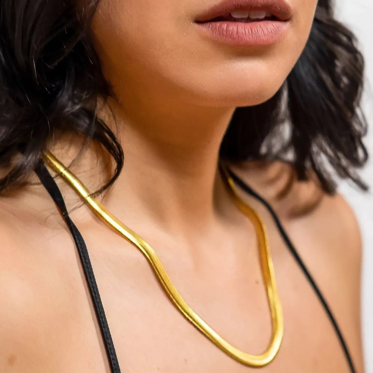 necklace - herringbone 17" - 18kgp by peter and june