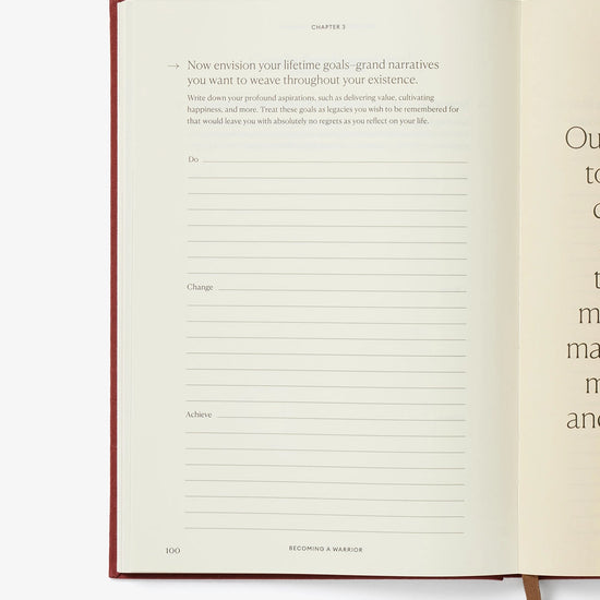 book - journal - becoming a warrior - personal growth workbook by intelligent change