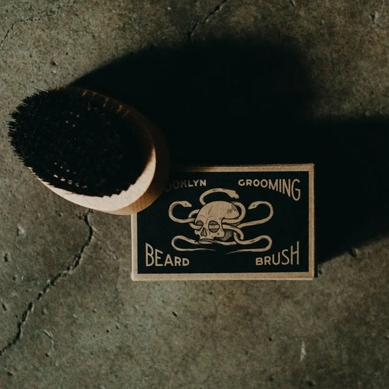 beard brush - beechwood + boar bristles by brooklyn grooming