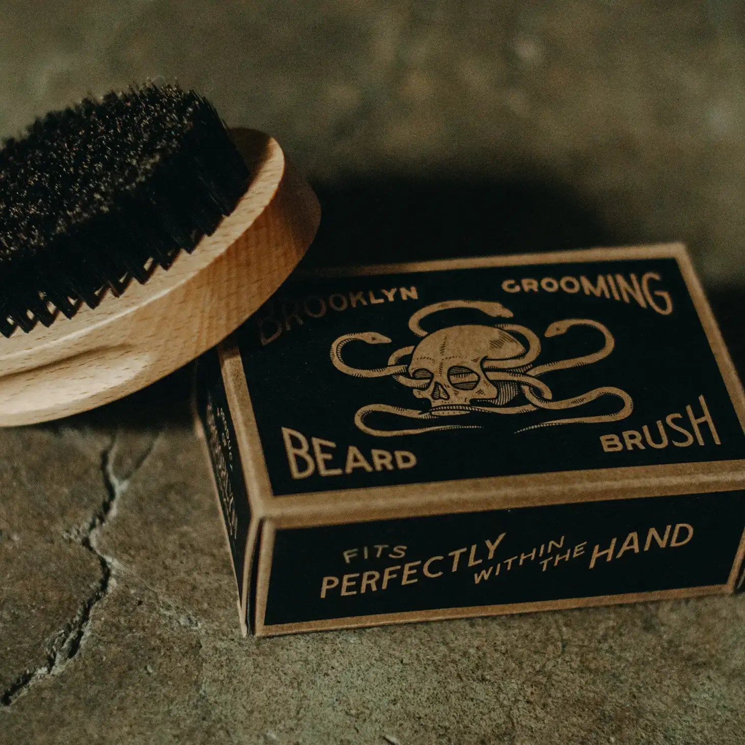 beard brush - beechwood + boar bristles by brooklyn grooming