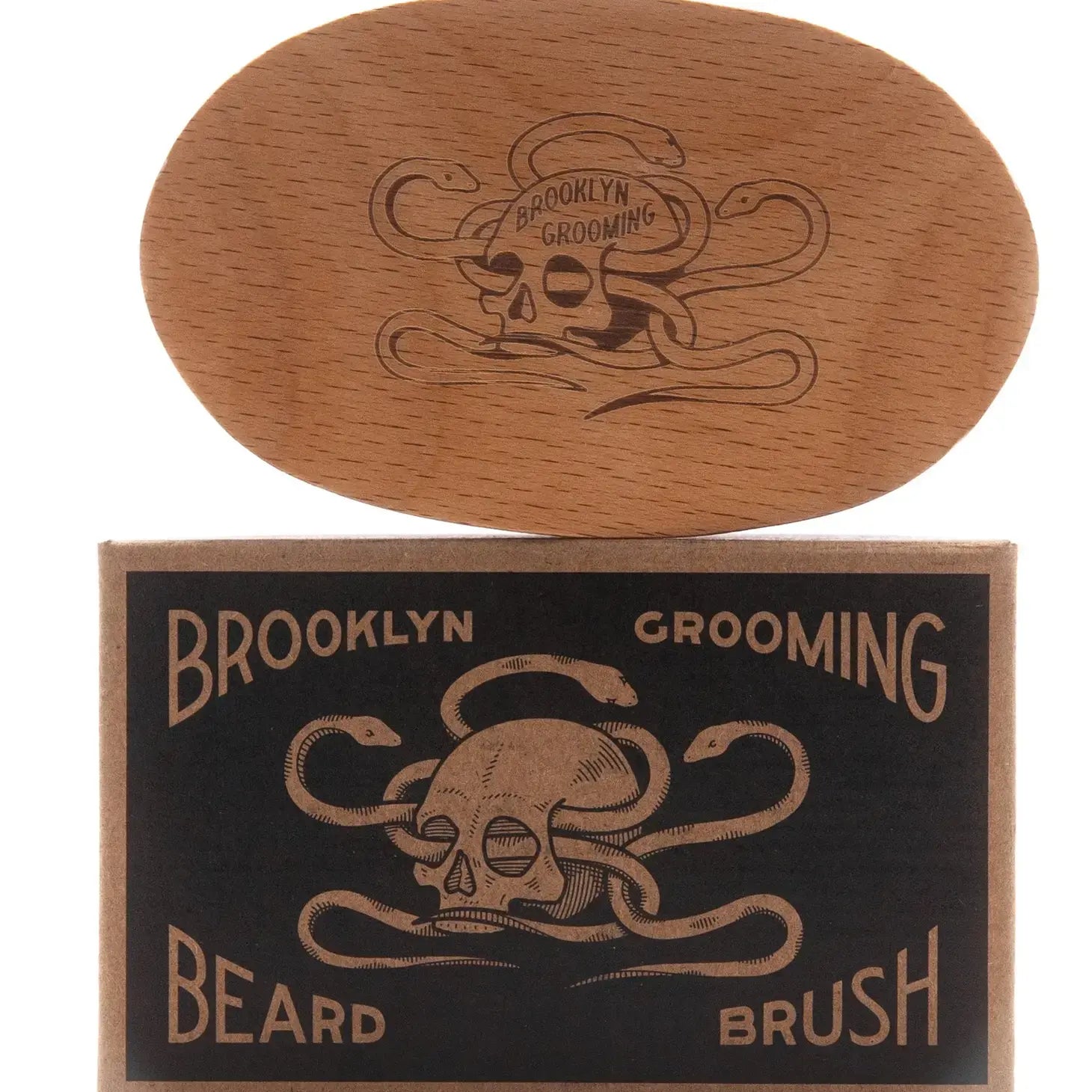 beard brush - beechwood + boar bristles by brooklyn grooming