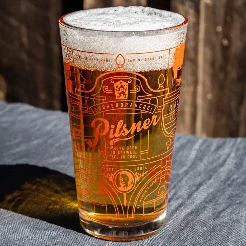 pint glass - beer origins by well told