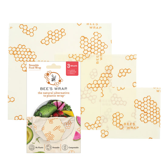 bees wrap - honeycomb print - 3-pack assorted by bee's wrap