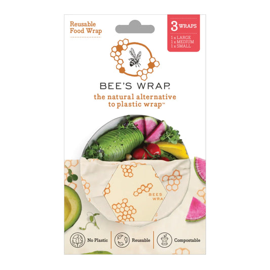 bees wrap - honeycomb print - 3-pack assorted by bee's wrap