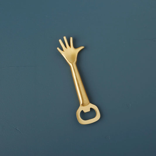 bottle opener - gold whimsical hand by be home