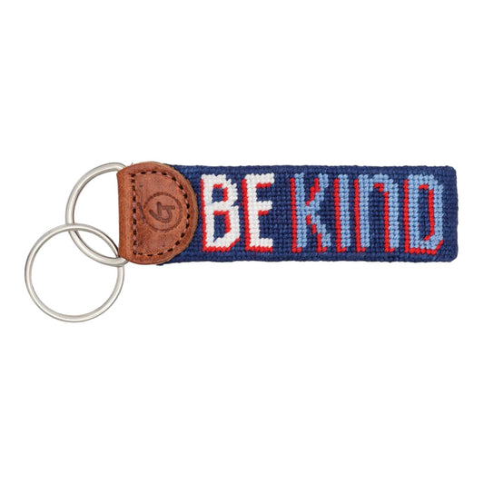 keychain - needlepoint - be kind by good threads