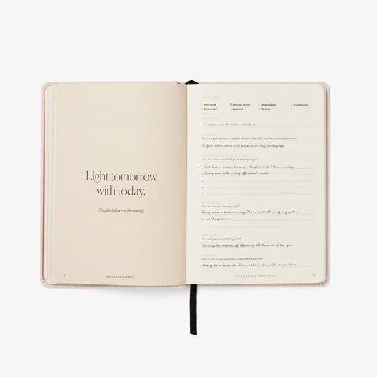 book - journal - best year - 12-month planner - green by intelligent change