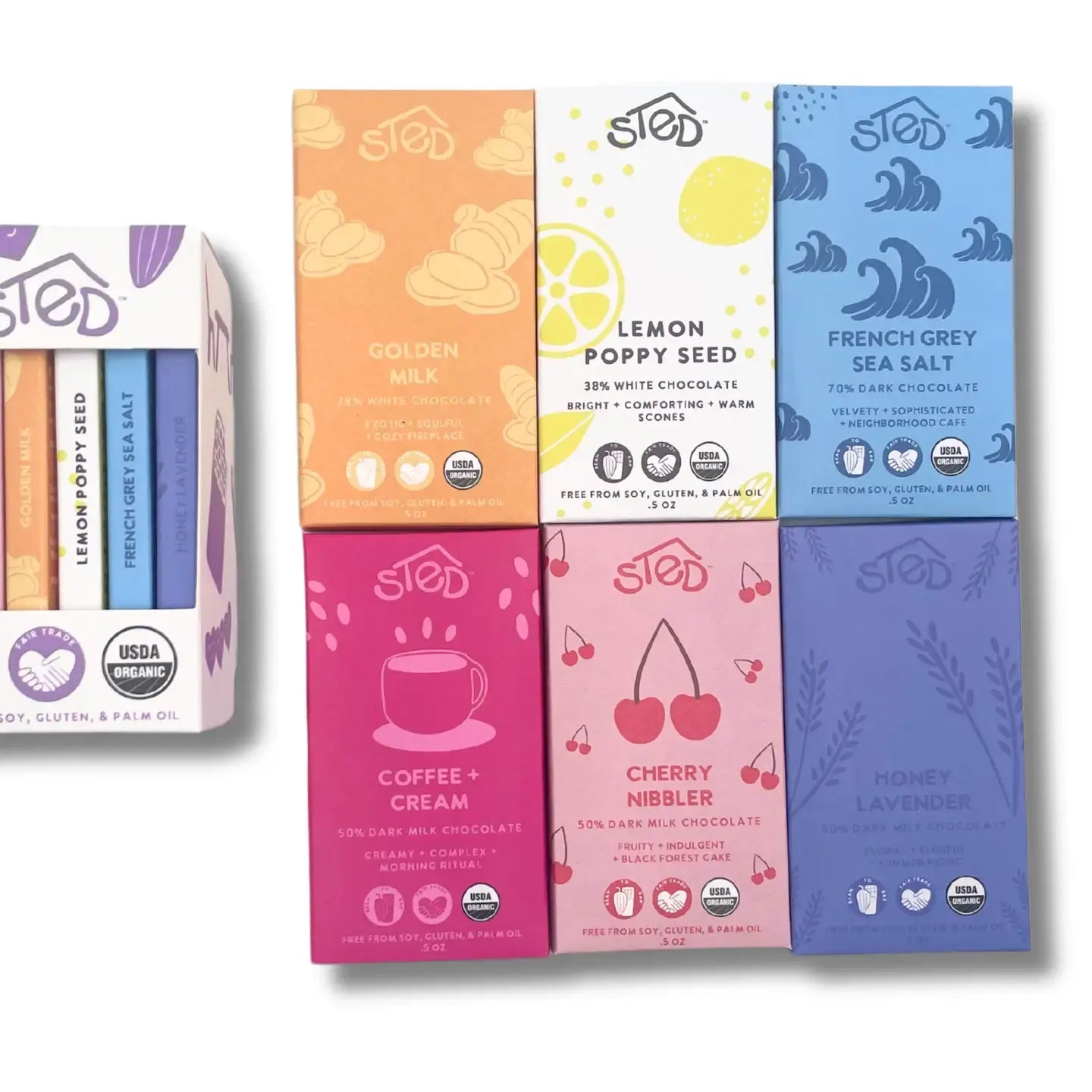 candy - chocolate bar mini - 6-pack by sted foods