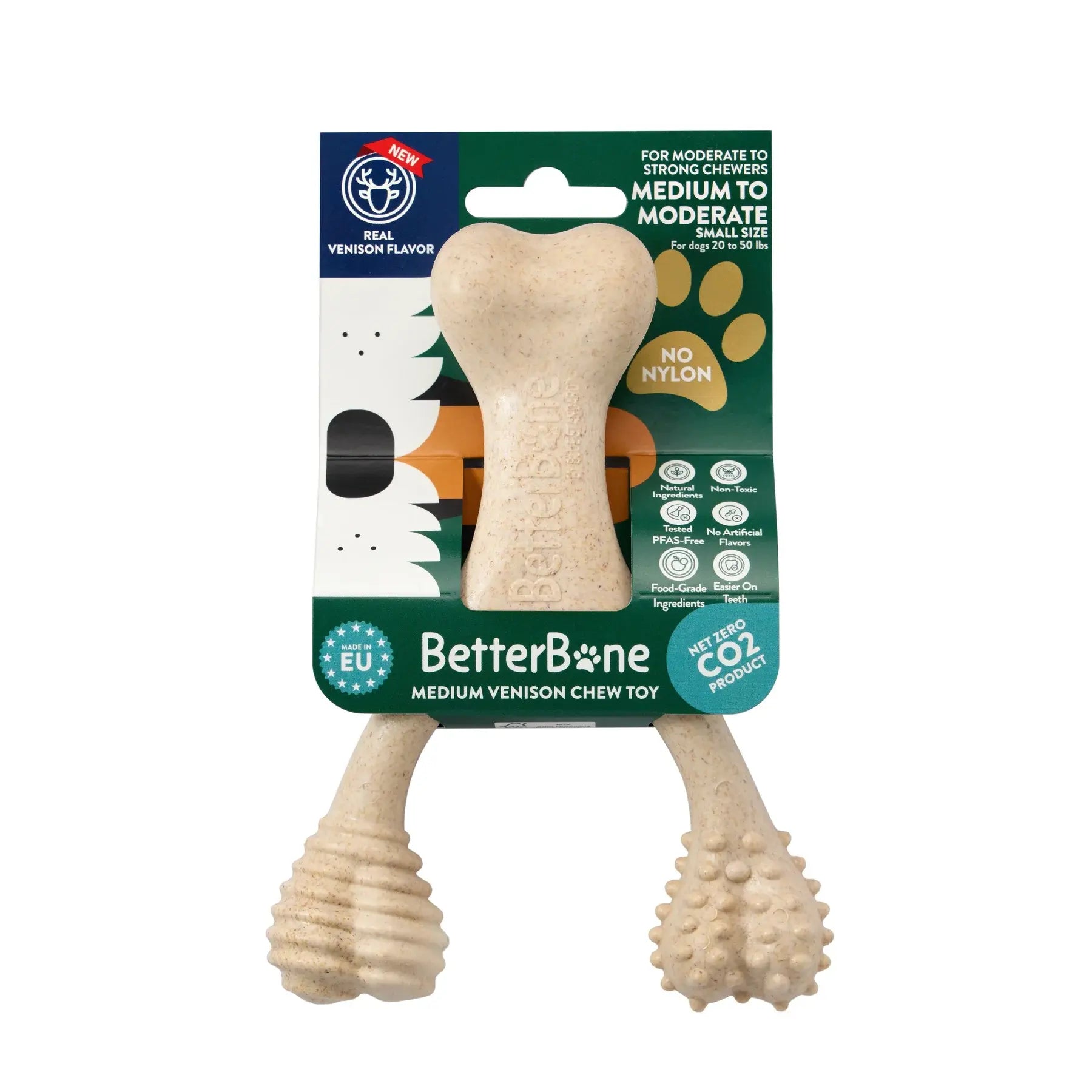 dog bone - medium durable - venison flavor by betterbone natural dog chews