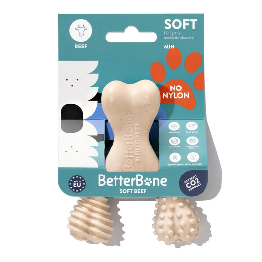 dog toy - betterbone soft durable - beef flavor by betterbone natural dog chews