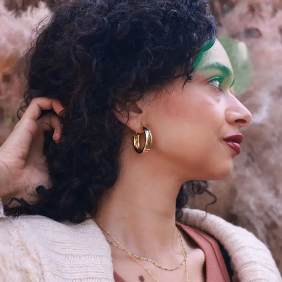 earrings - big chunky hoops - gold by amano studio