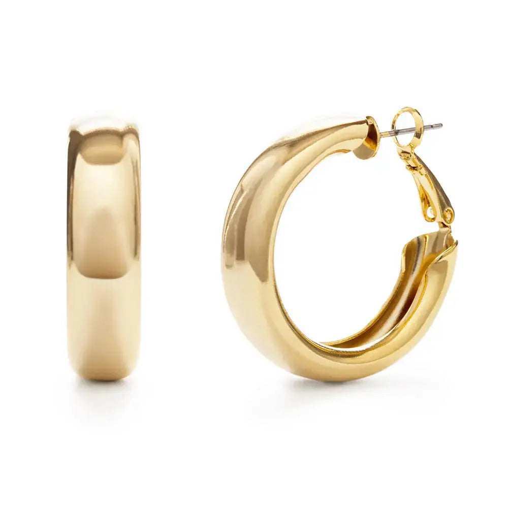 earrings - big chunky hoops - gold by amano studio