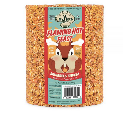 bird seed cylinder - flaming hot feast by mr. bird