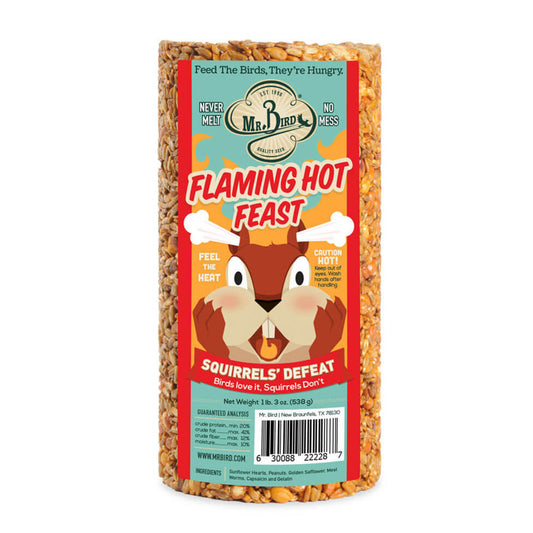 bird seed cylinder - flaming hot feast by mr. bird
