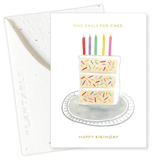 card - mini - birthday - cake slice by seedlings