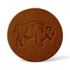 coaster - leather embossed - buffalo/bison by jimmyrockit