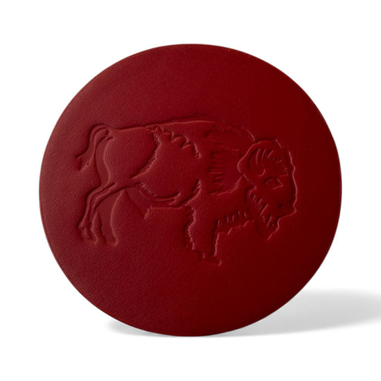 coaster - leather embossed - buffalo/bison by jimmyrockit