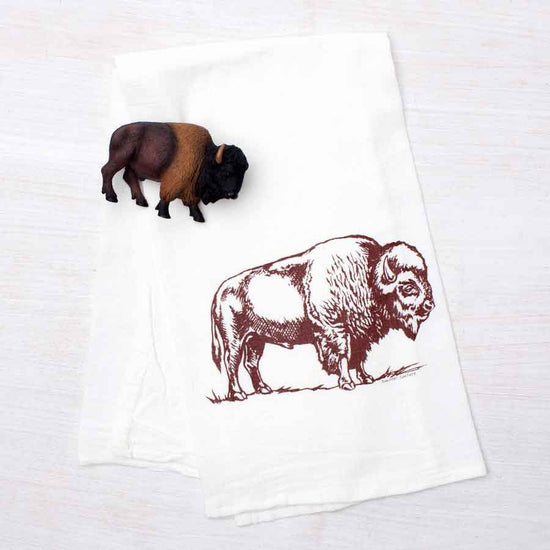 tea towel - flour sack - bison by counter couture