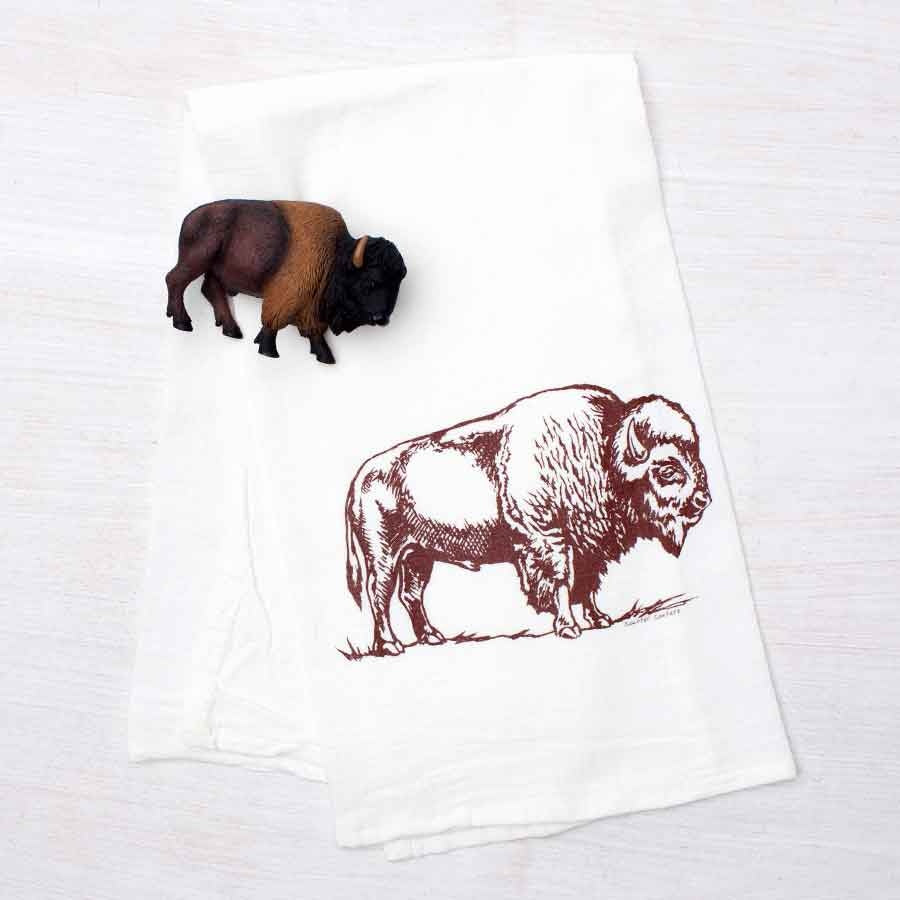 tea towel - flour sack - bison by counter couture
