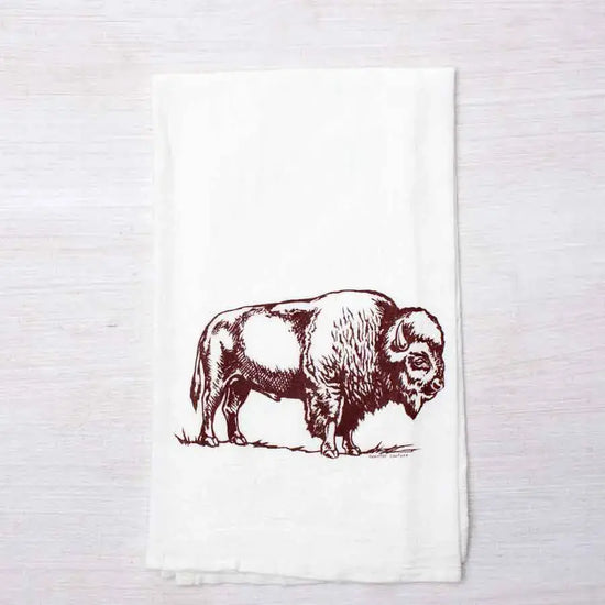 tea towel - flour sack - bison by counter couture